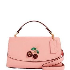 Coach Pink Shoulder Bag with Cherry Detail